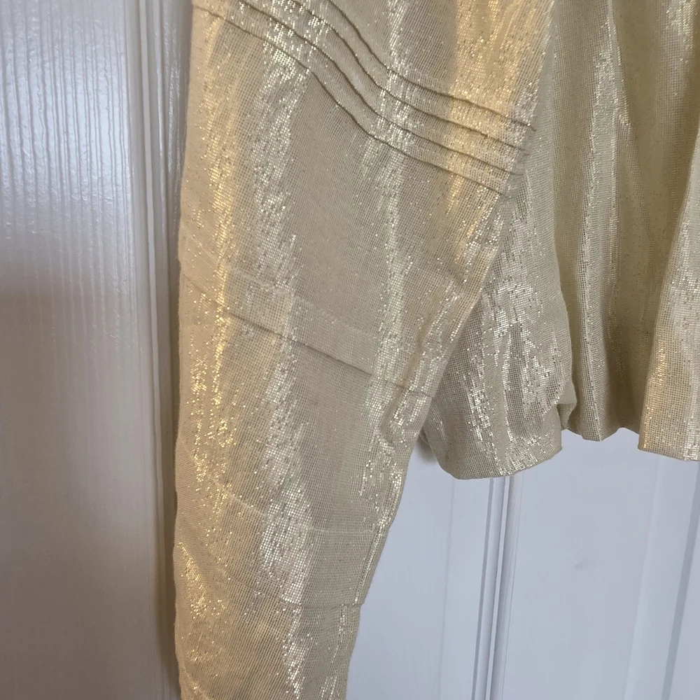 Crewcuts Girls Metallic Gold Square Neck Blouse L (10-12) NWOT